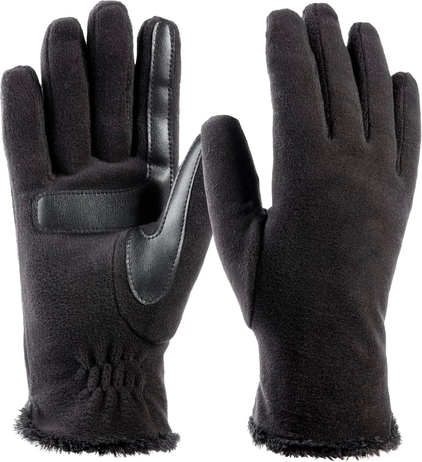 isotoner womens Stretch Fleece Gloves With Microluxe Lining and Smart Touch Technology