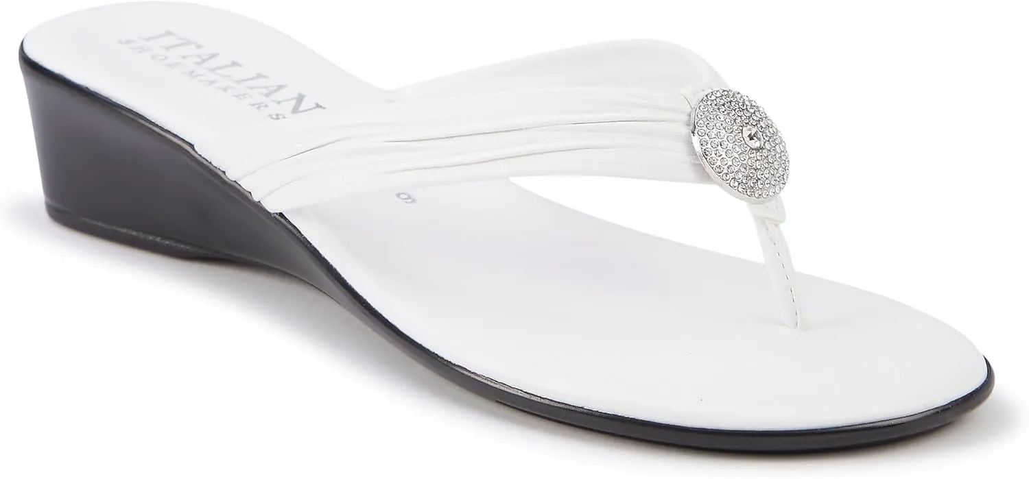 ITALIAN Shoemakers Womens Ester Wedges 7 White