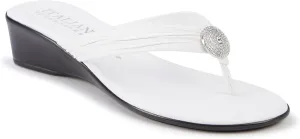ITALIAN Shoemakers Womens Ester Wedges 7 White