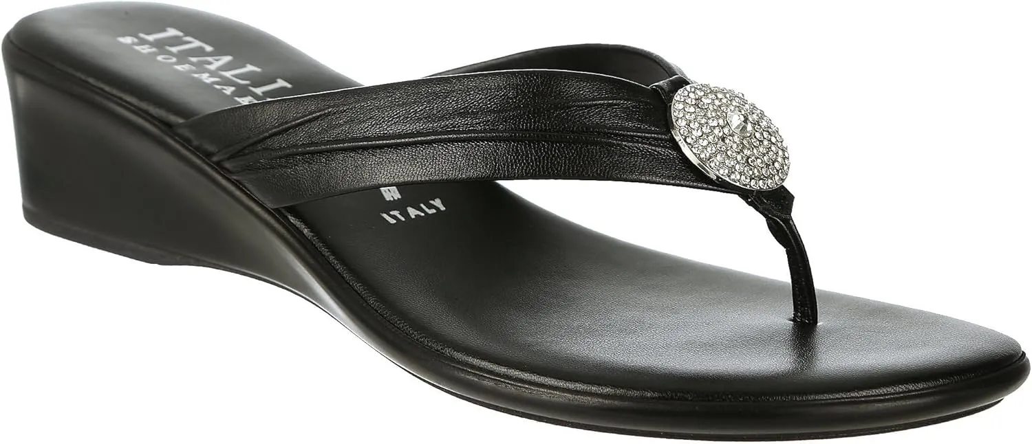 ITALIAN Shoemakers Womens Ester Wedges 8 Black
