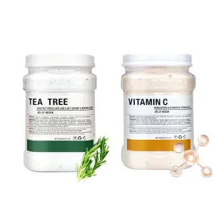 Jelly Mask Hydrating Deep Cleaning Detoxing Healing and Relaxing Premium Modeling Rubber For Facials Professional Set - 2 Treatments (VC,Tea)