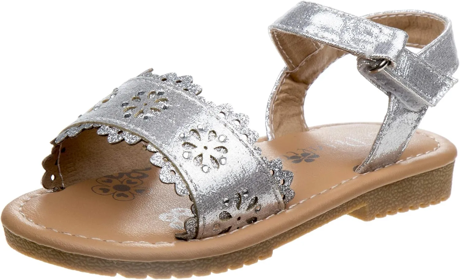 Josmo Girls Samara Sandal, White, 9 Toddler