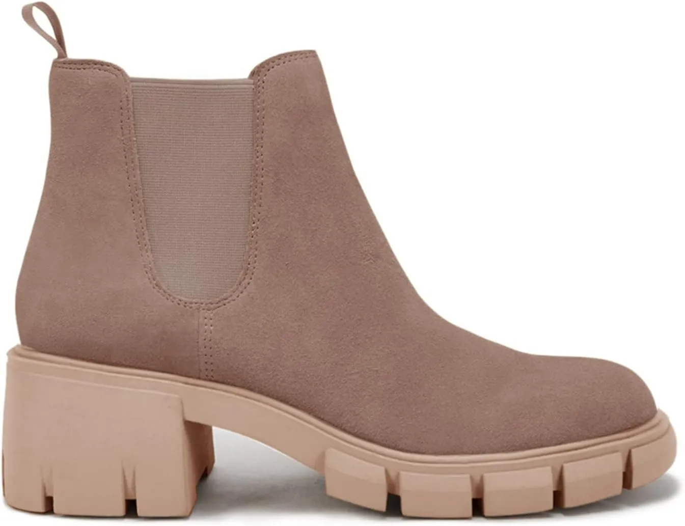Juliet Holy Womens Lug Sole Platform Ankle Booties Chelsea Slip on Chunky Block Heel Leather Combat Boots