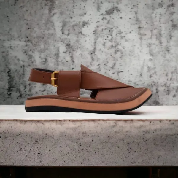 Kaptan Brown Leather Kheri Sandal