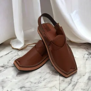 Kaptan Brown Leather Kheri Sandal