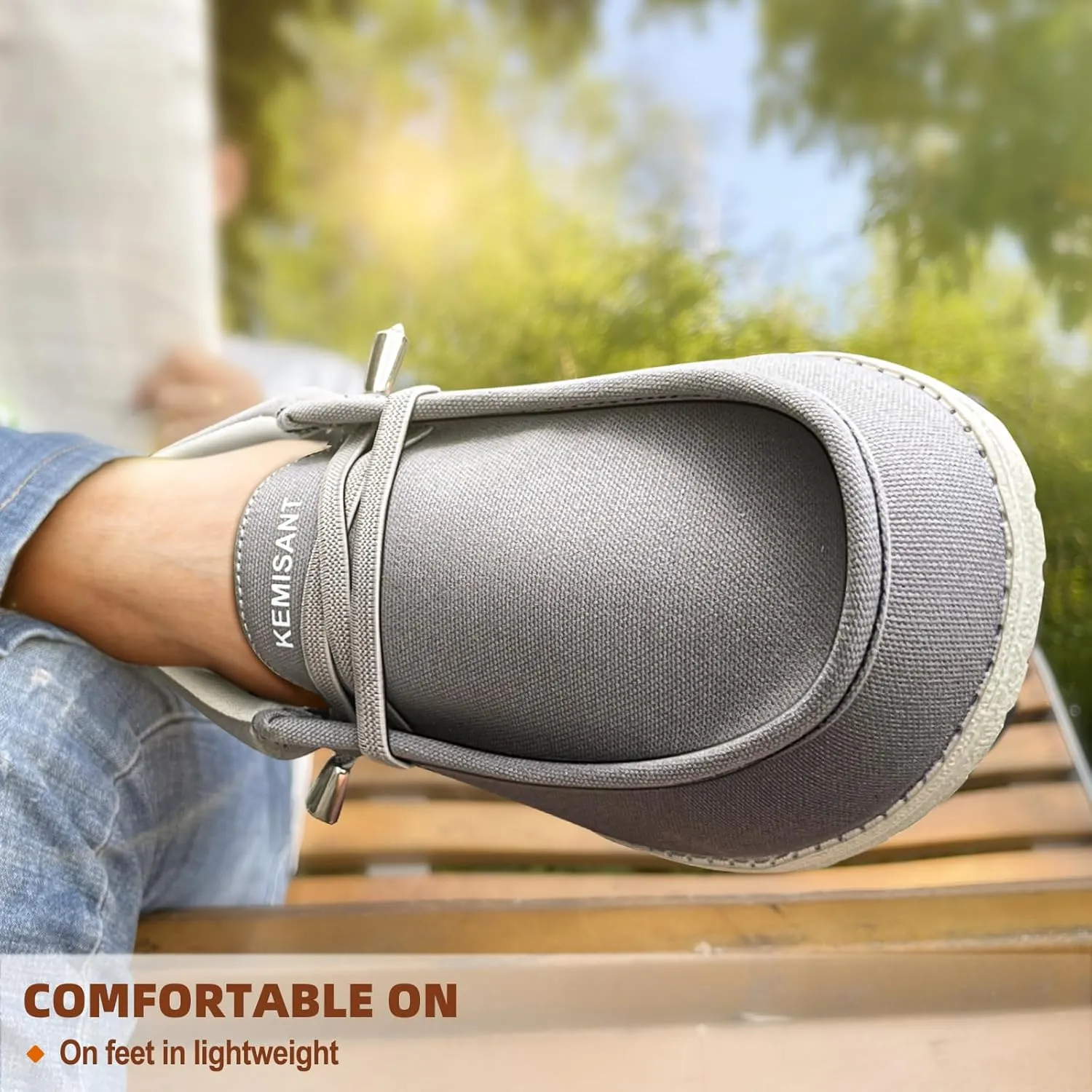 KEMISANT Men Slip On Shoes, Boat Shoes Sneaker Shoes Walking Shoes for Men Women Stretch Fit Lightweight