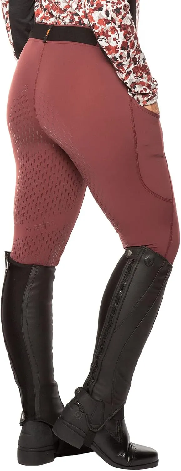 Kerrits Women's Ice Fil Full Seat Horse Riding Tights – Breathable, Cooling Equestrian Summer Tights, Pockets, Belt Loops