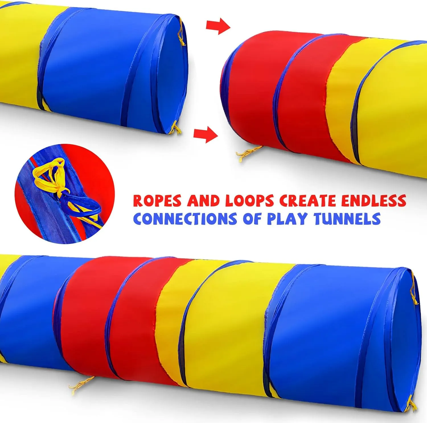 Kids Play Tunnel for Toddlers 1-3, Pop Up Baby Tunnel Crawling Toys for Infant Children or Dog, 6 Foot Indoor Outdoor Toddler Toys for 1 2 3 Year Old Girl Boy Birthday Gift