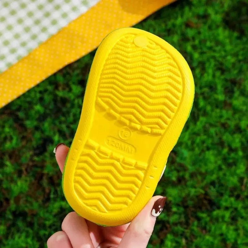 Kids Sandals Hole Children's Shoes Slippers Soft Anti-Skid Cartoon DIY Design Hole Baby Shoes Sandy Beach For Boys Girls