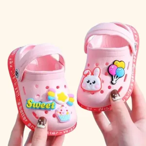 Kids Sandals Hole Children's Shoes Slippers Soft Anti-Skid Cartoon DIY Design Hole Baby Shoes Sandy Beach For Boys Girls