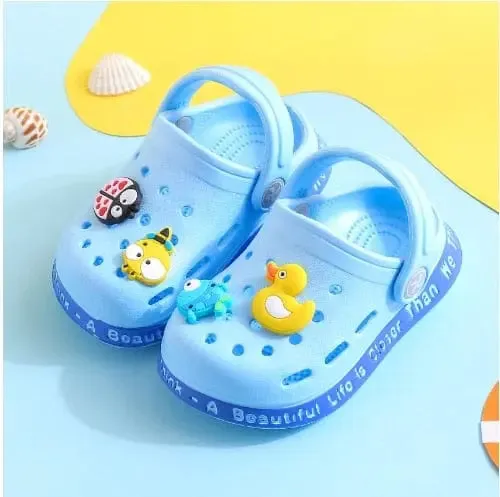 Kids Sandals Hole Children's Shoes Slippers Soft Anti-Skid Cartoon DIY Design Hole Baby Shoes Sandy Beach For Boys Girls