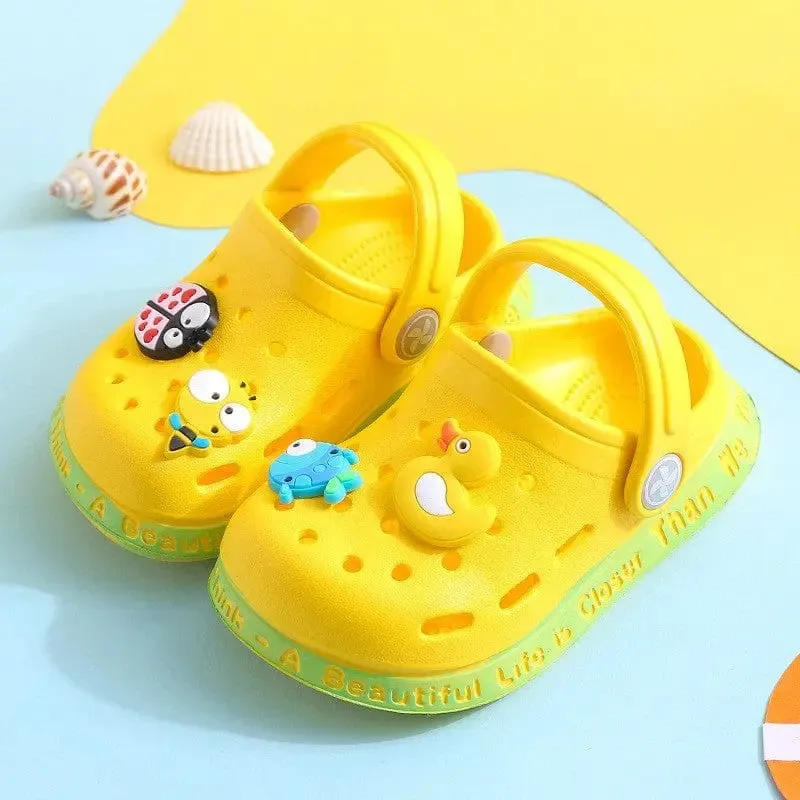 Kids Sandals Hole Children's Shoes Slippers Soft Anti-Skid Cartoon DIY Design Hole Baby Shoes Sandy Beach For Boys Girls