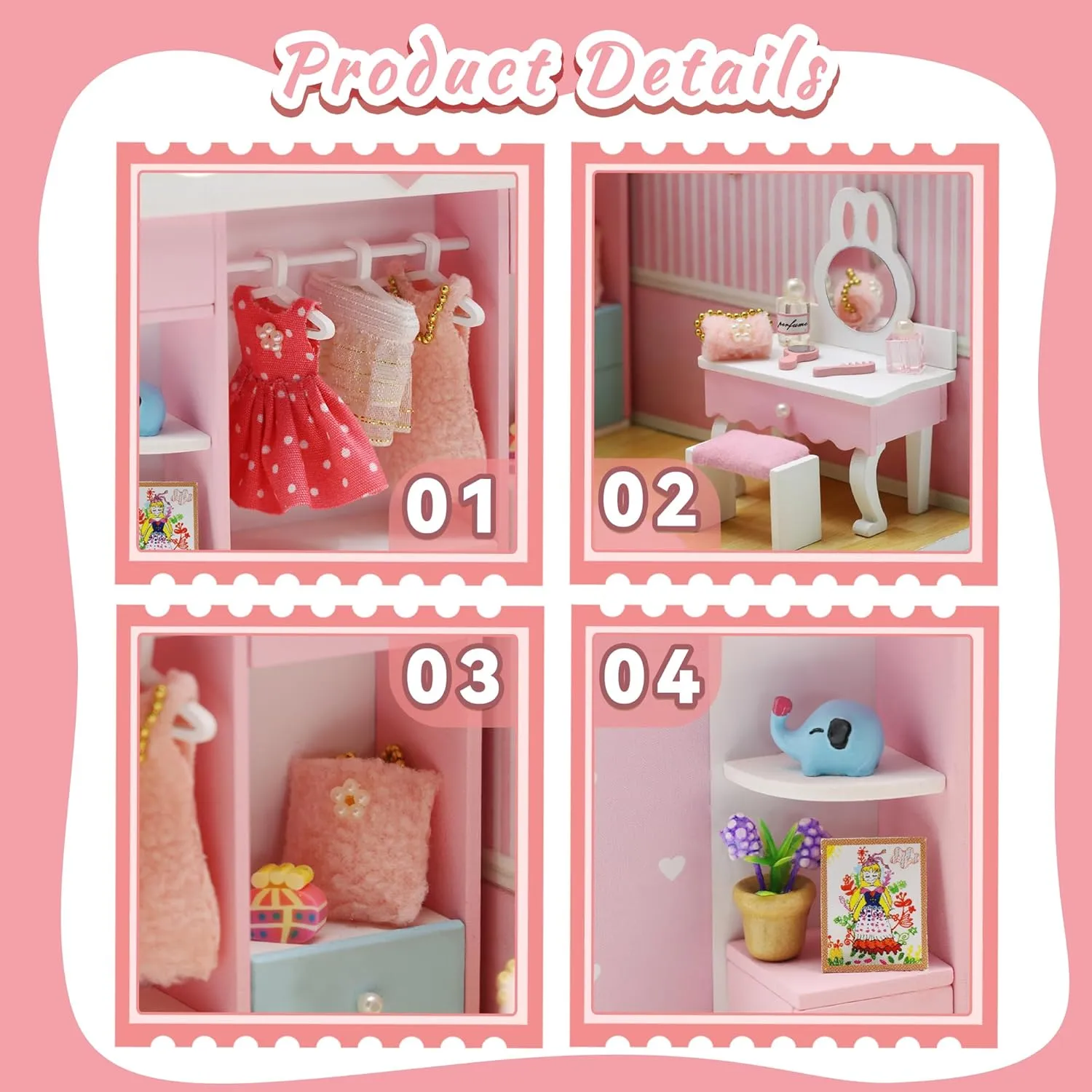 Kisoy Dollhouse Miniature with Furniture Kit, DIY 3D Wooden DIY House Kit A Corner of a Small Apartment Style with Dust Cover & LED,Handmade Tiny House Toys for Kids Adults Gift (Cloak Room)