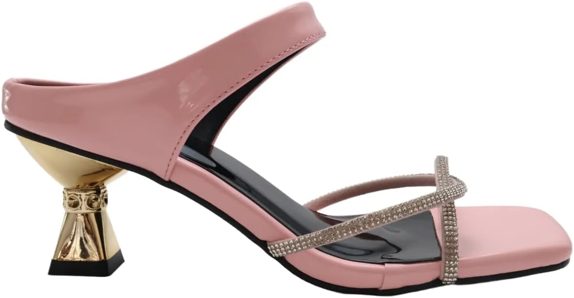 Kitten Heels for Women 2025 – Sexy Open Toe Sandal – Sparkly Summer Heels for Wedding, Party, Night Out (Comfy & Lightweight)