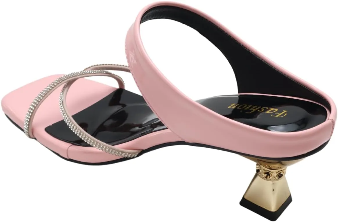 Kitten Heels for Women 2025 – Sexy Open Toe Sandal – Sparkly Summer Heels for Wedding, Party, Night Out (Comfy & Lightweight)