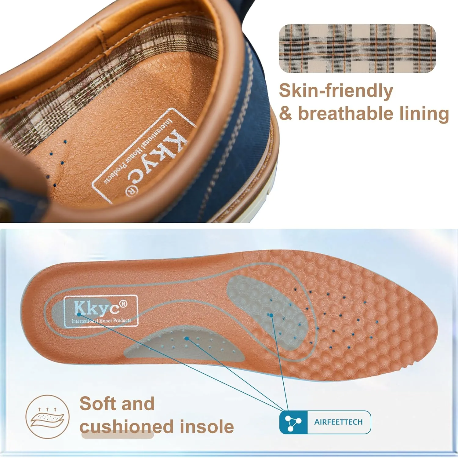 Kkyc Men's Shoes Comfortable Casual Shoes Slip on Lace up Shoes