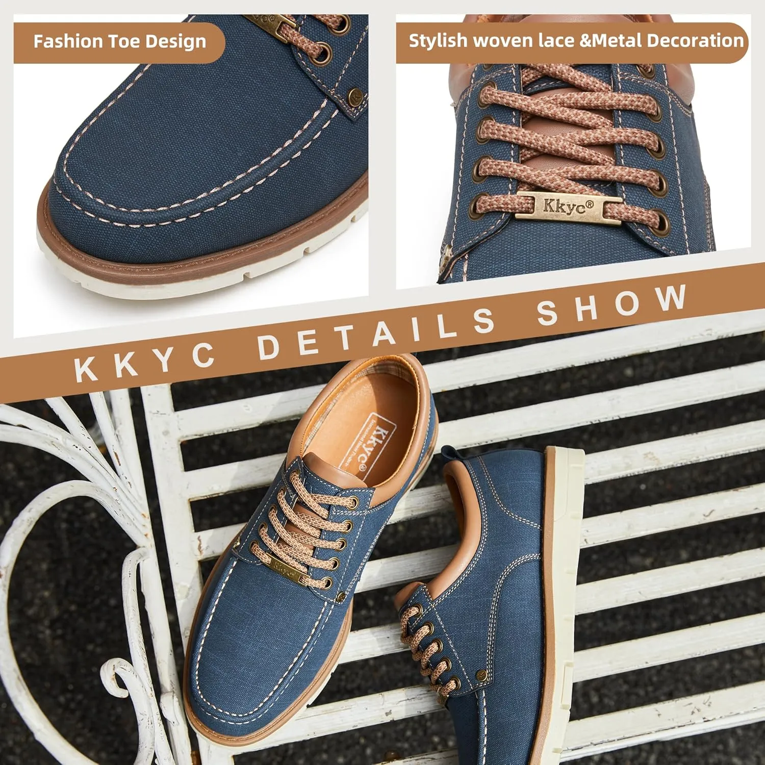 Kkyc Men's Shoes Comfortable Casual Shoes Slip on Lace up Shoes