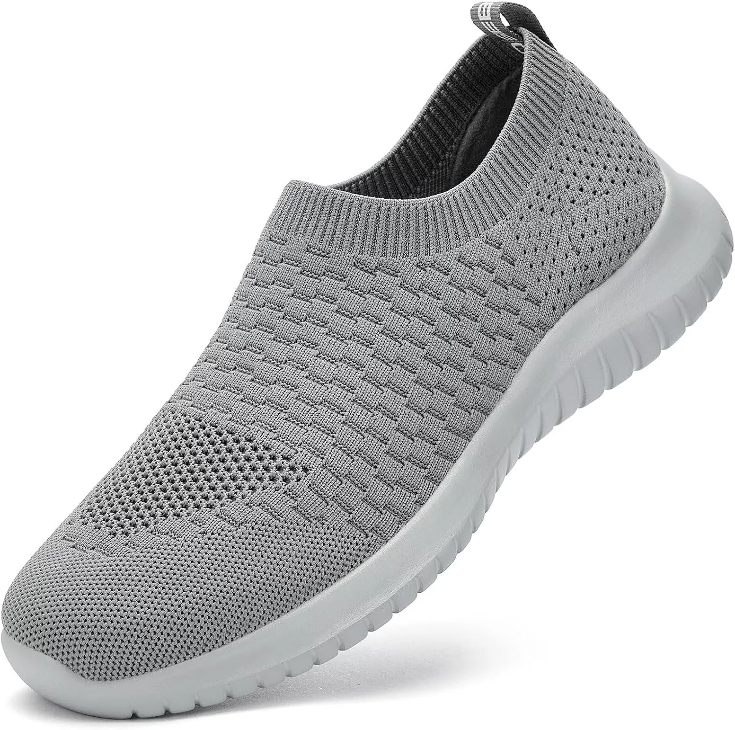 konhill Men's Athletic Walking Shoes - Lightweight Casual Knit Slip on Sneakers