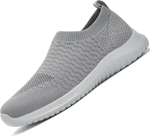 konhill Men's Athletic Walking Shoes - Lightweight Casual Knit Slip on Sneakers