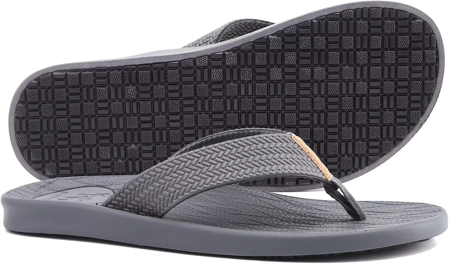 KuaiLu Mens Flip Flops Arch Support Comfortable Summer Beach Thong Sandals Yoga Foam Cushion Slip on Slippers