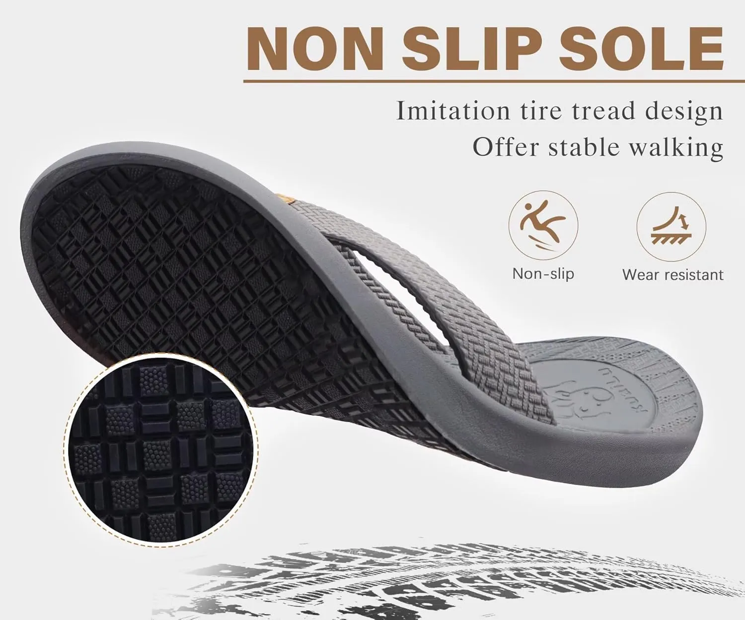 KuaiLu Mens Flip Flops Arch Support Comfortable Summer Beach Thong Sandals Yoga Foam Cushion Slip on Slippers