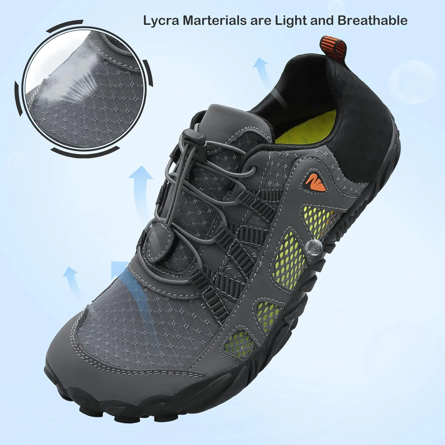 L-RUN Barefoot Water Shoes Women Mens Aqua Sock Athletic Hiking Water Sports Shoes for Swim Beach Pool Sand Diving Walking