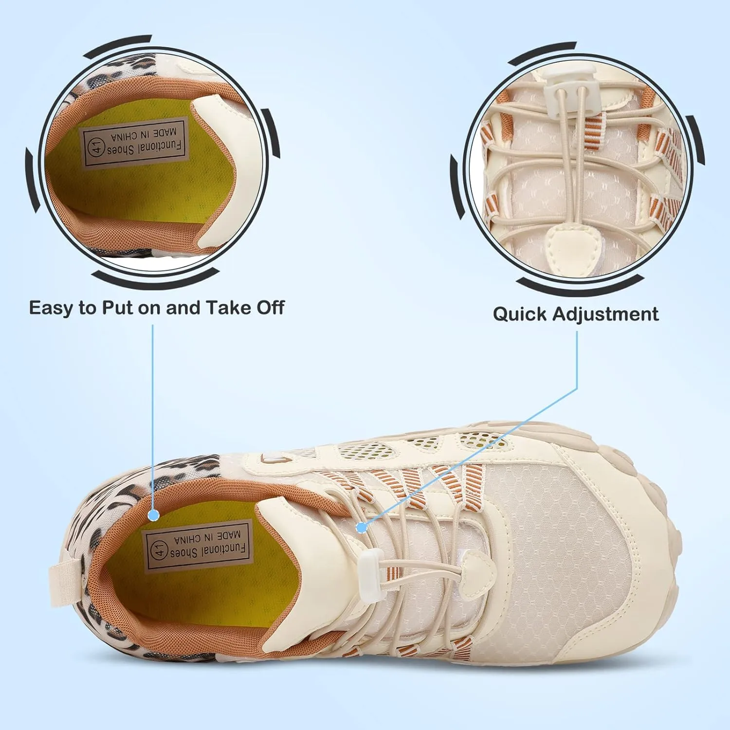 L-RUN Barefoot Water Shoes Women Mens Aqua Sock Athletic Hiking Water Sports Shoes for Swim Beach Pool Sand Diving Walking