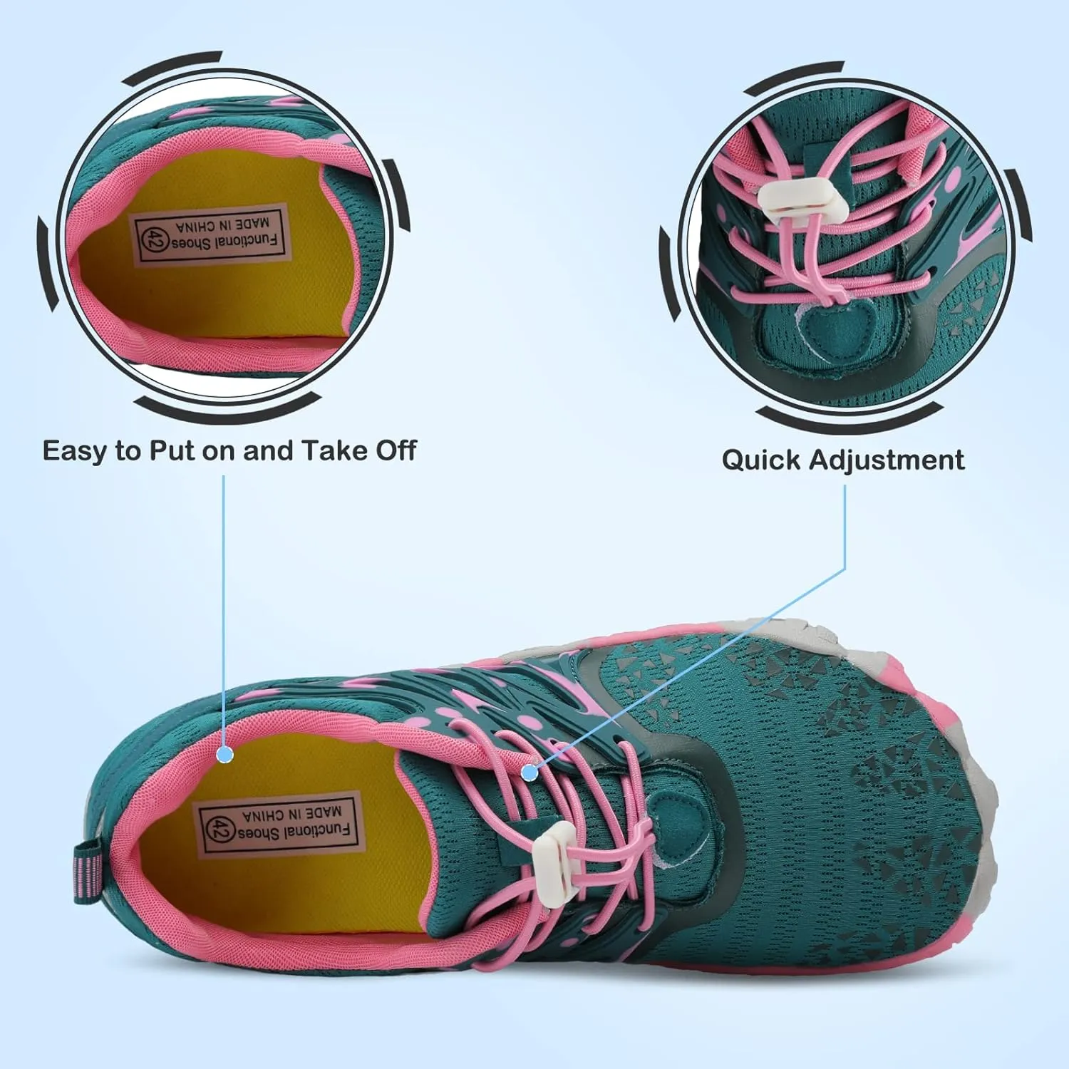 L-RUN Barefoot Water Shoes Women Mens Aqua Sock Athletic Hiking Water Sports Shoes for Swim Beach Pool Sand Diving Walking