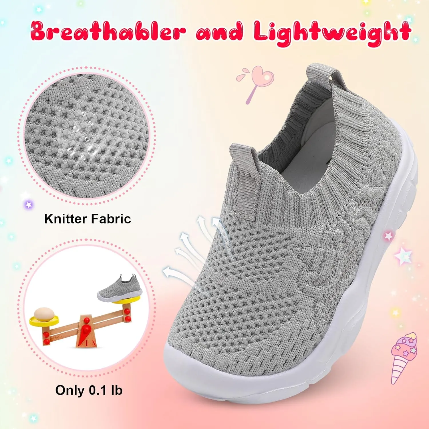 L-RUN Toddler Shoes Barefoot Kids Sneakers Wide Toe Box Boys Girls Tennis Shoes Lightweight Baby Walking Shoes Slip on Shoes