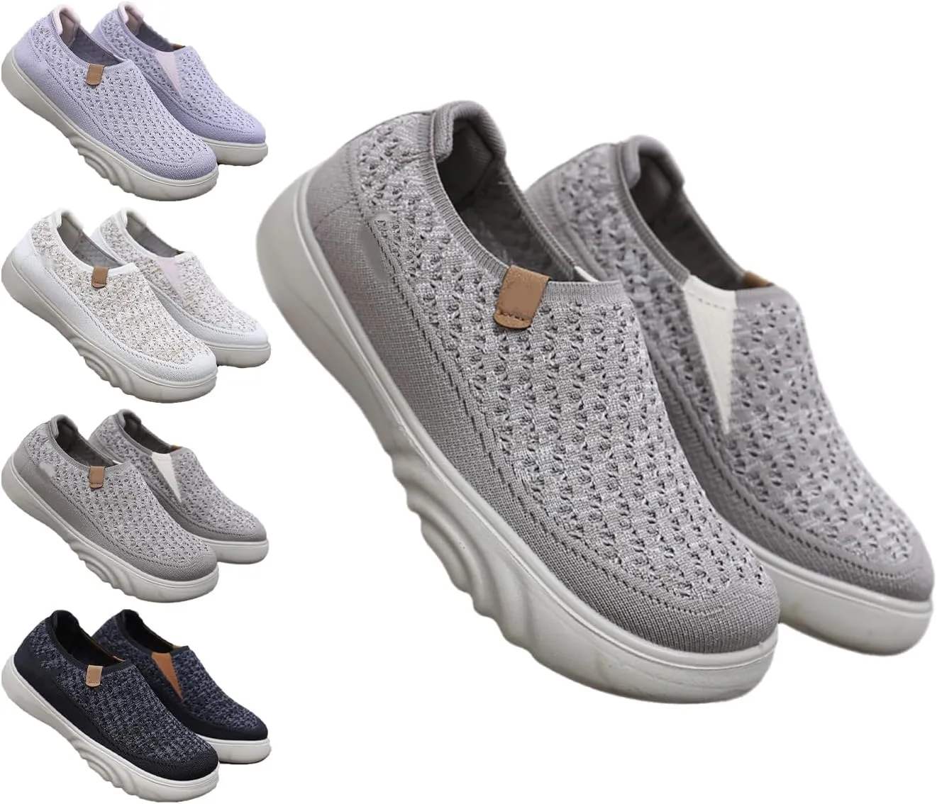 Ladies' Breathable Slip-On Sneakers, Lightweight & Anti-Slip, Ideal for Travel and Daily Walks, Perfect Casual Loafers for Spring, Summer, and Fall.