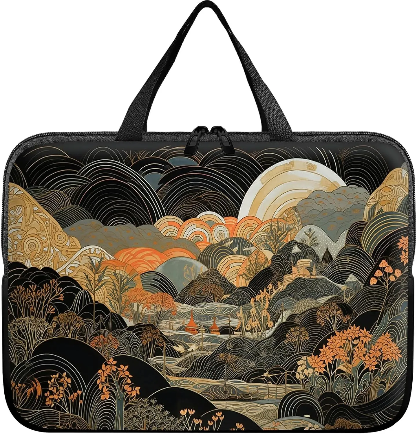 Laptop Sleeve Case Bag 13 inch, Japanese Abstract Art Slim Carrying Case Durable Handbag Travel Laptop Bag for 13 inch MacBook Air M3/M2/Pro M2/ 13" iPad Pro/Air M4/M2 2024