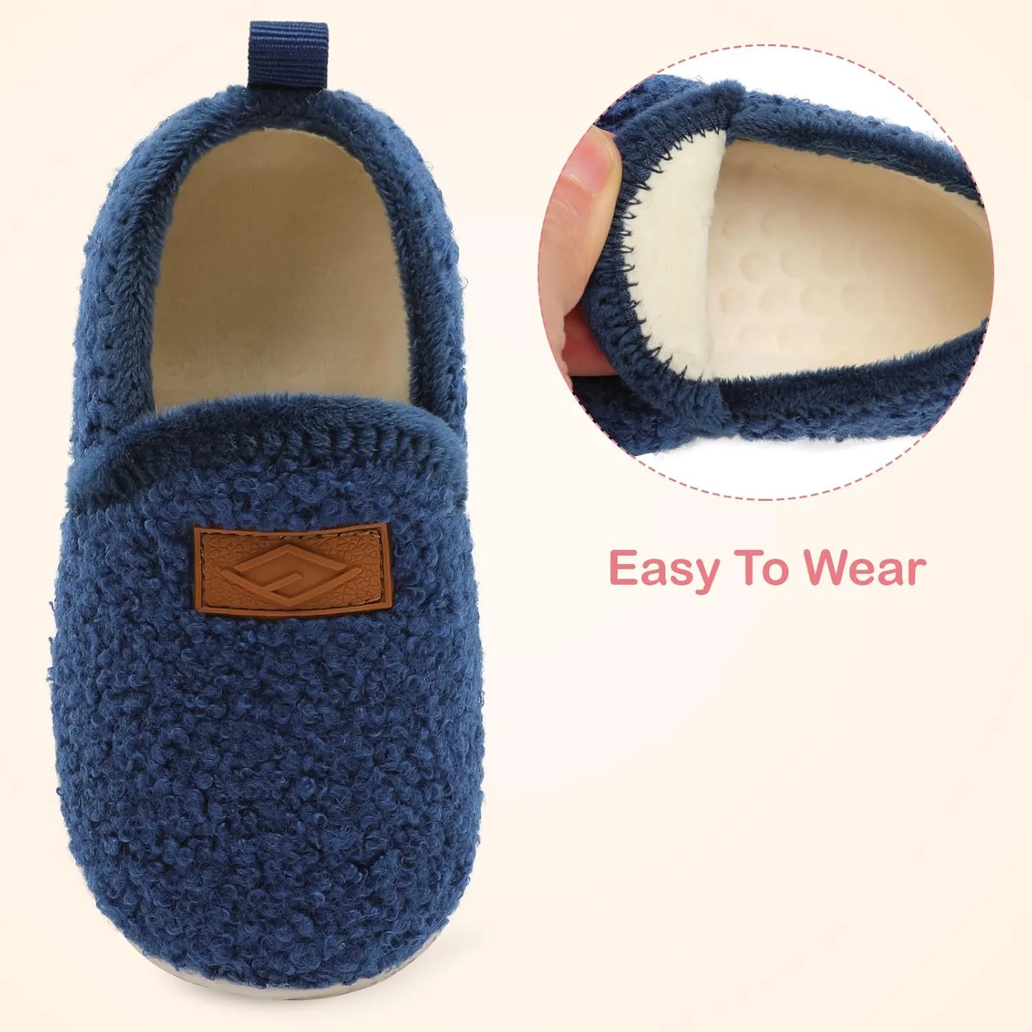 Lefflow Toddler Slippers Boys Girls House Shoes Slip on Baby Sock Shoes Lightweight Outdoor Walking Shoes