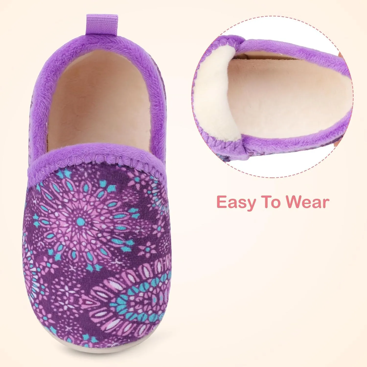 Lefflow Toddler Slippers Boys Girls House Shoes Slip on Baby Sock Shoes Lightweight Outdoor Walking Shoes