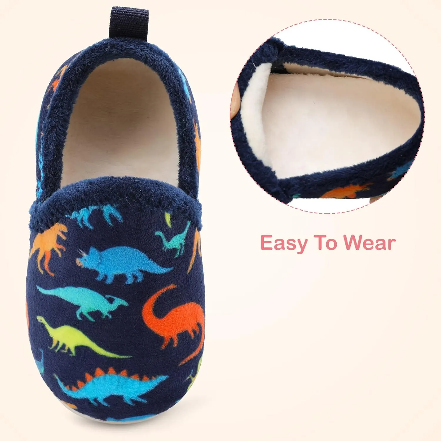 Lefflow Toddler Slippers Boys Girls House Shoes Slip on Baby Sock Shoes Lightweight Outdoor Walking Shoes