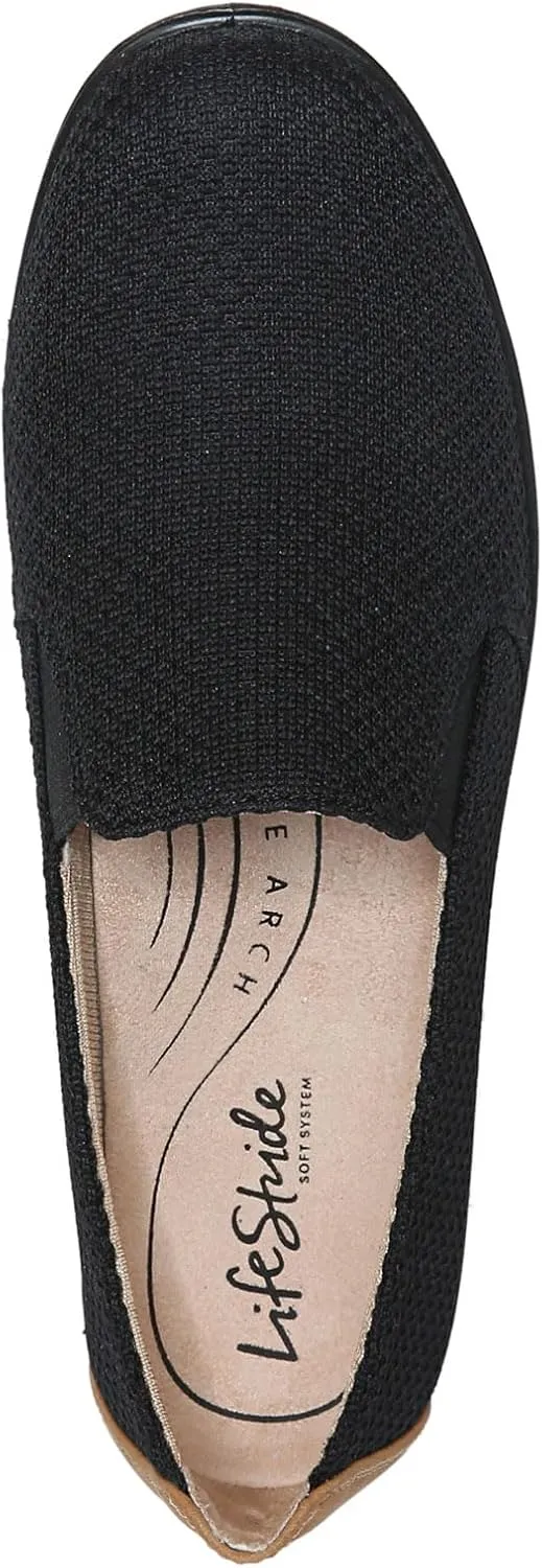 LifeStride Women's Next Level Slip-On Sneaker, Black/Black, 8.5
