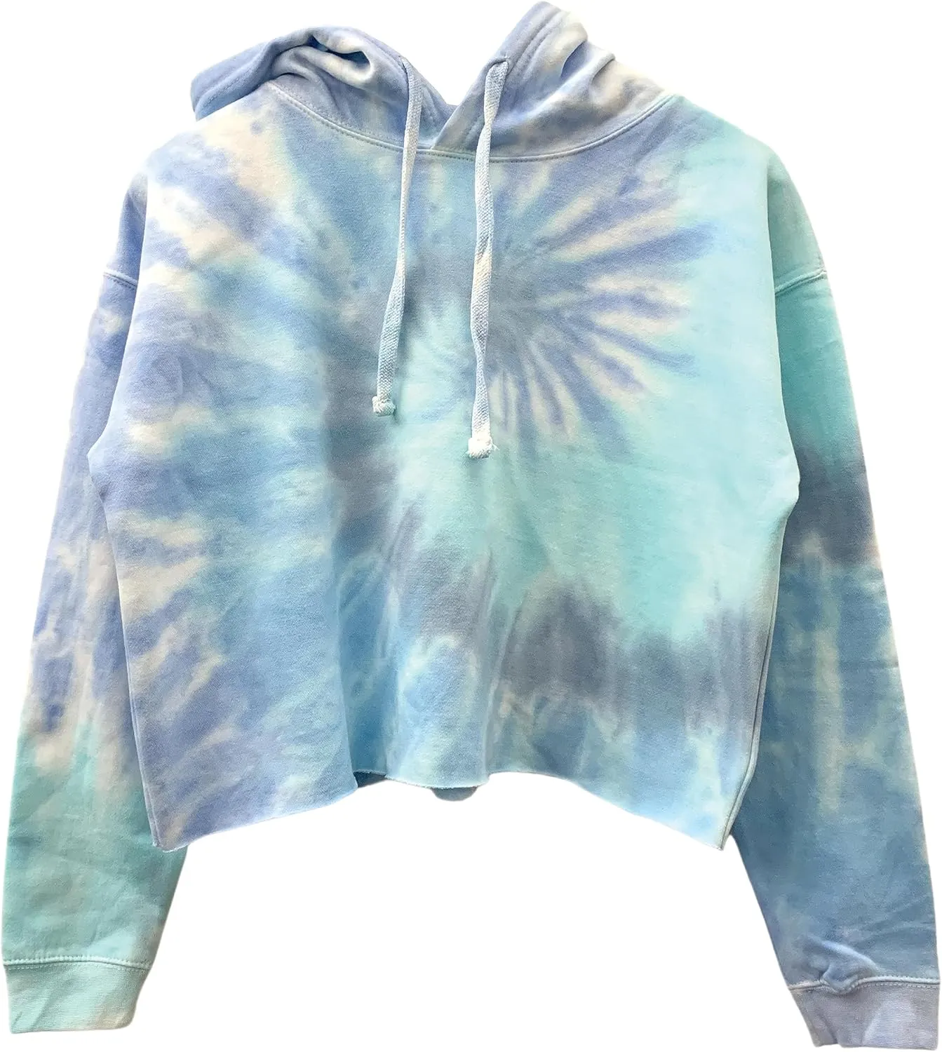 LLC Waterfall Blue Pastel Tie-Dye Unisex Cropped Hoodie
