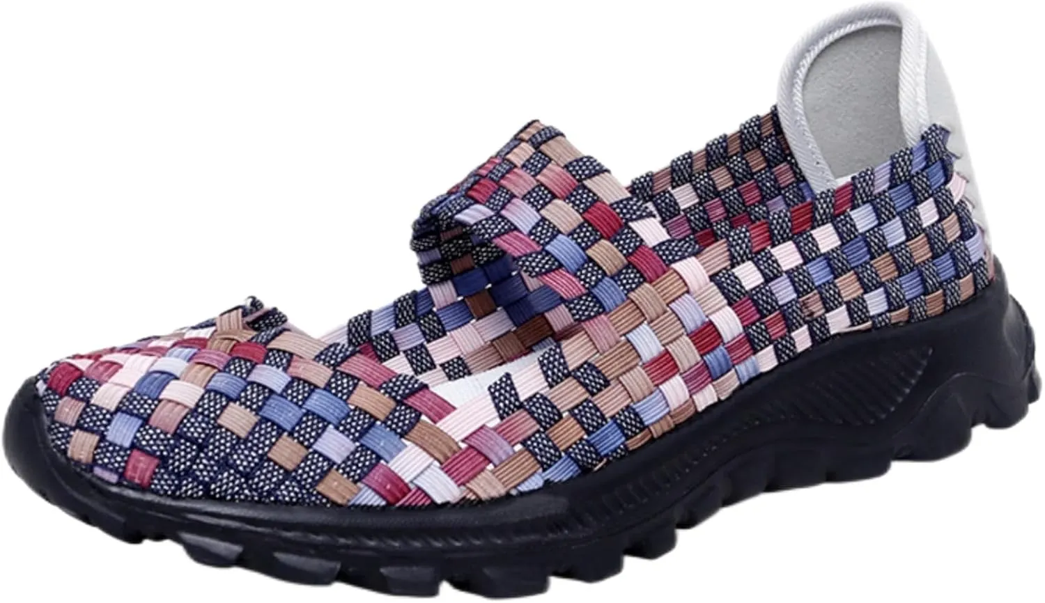 LLTMALL Women's Woven Mary Jane Flats - Stretch Elastic Slip-On Loafers | Breathable Comfort Sneakers for Walking & Casual Wear