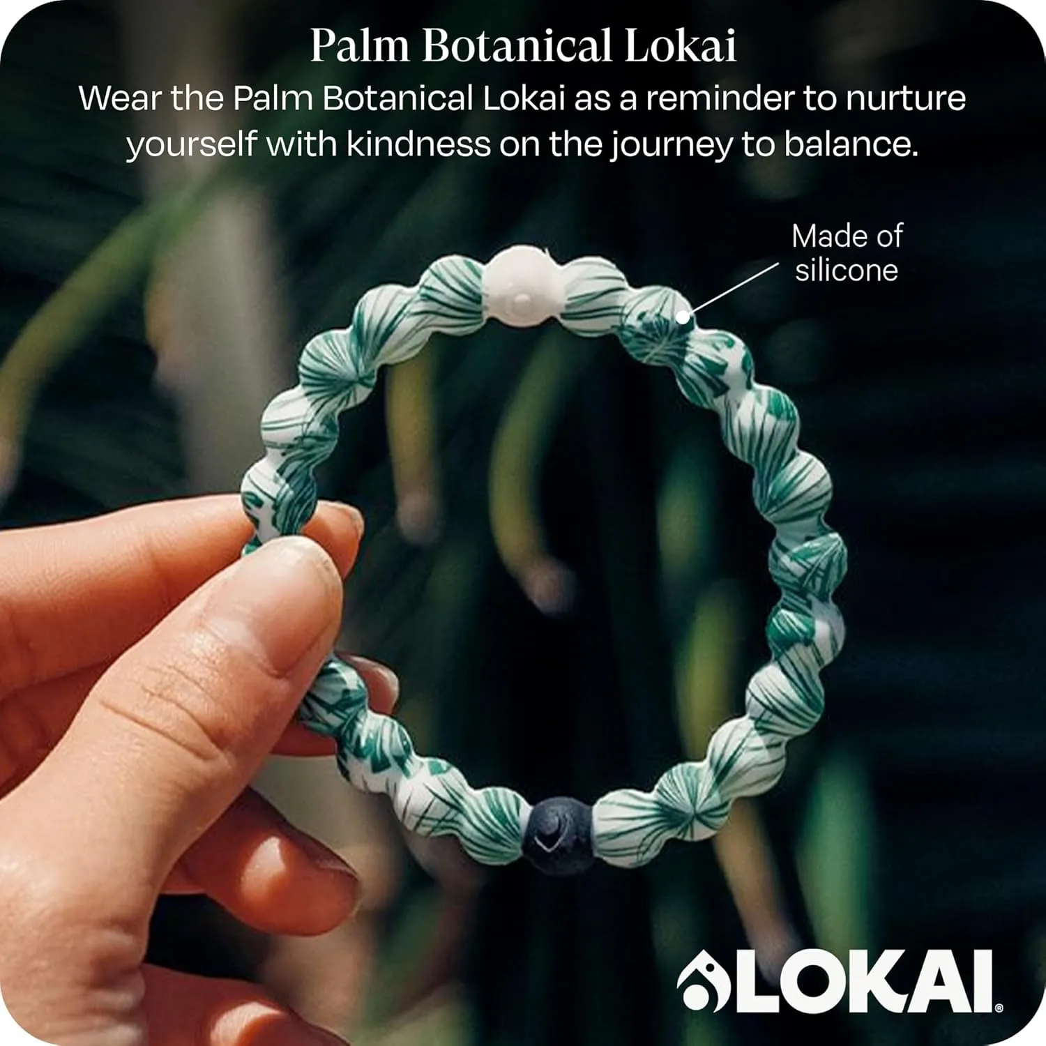 Lokai Hawaiian Silicone Beaded Bracelets for Women & Men, The Surf Collection - Ohana Beach Jewelry Fashion Bead Bracelet with Black & White Beads - Ring Bangle Slide-On Style for Comfortable Fit