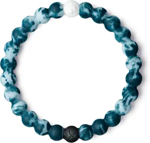 Lokai Hawaiian Silicone Beaded Bracelets for Women & Men, The Surf Collection - Ohana Beach Jewelry Fashion Bead Bracelet with Black & White Beads - Ring Bangle Slide-On Style for Comfortable Fit