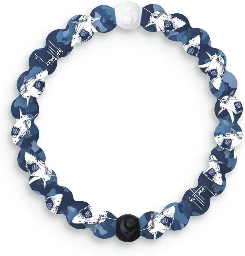 Lokai Hawaiian Silicone Beaded Bracelets for Women & Men, The Surf Collection - Ohana Beach Jewelry Fashion Bead Bracelet with Black & White Beads - Ring Bangle Slide-On Style for Comfortable Fit