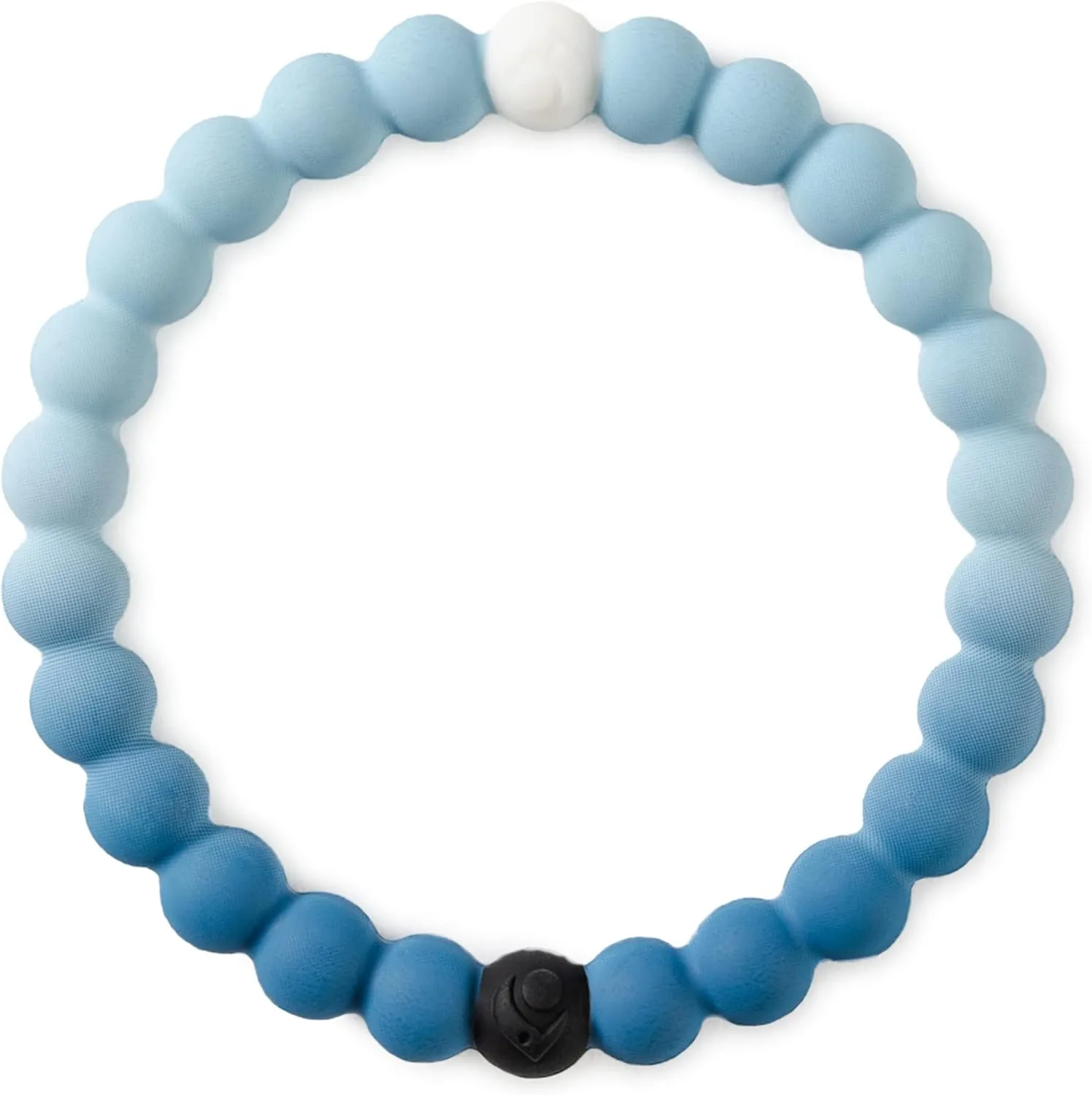 Lokai Hawaiian Silicone Beaded Bracelets for Women & Men, The Surf Collection - Ohana Beach Jewelry Fashion Bead Bracelet with Black & White Beads - Ring Bangle Slide-On Style for Comfortable Fit