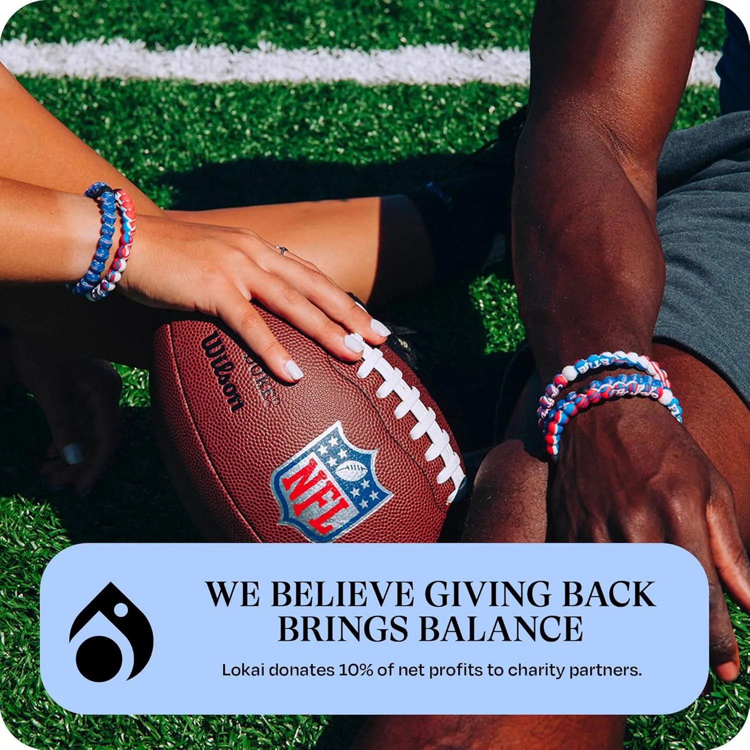 Lokai Silicone Beaded Bracelet NFL Football Home Field Collection - Beaded Bracelet for Women & Men, Silicone Jewelry Fashion Bracelet Slides-On for Comfortable Fit