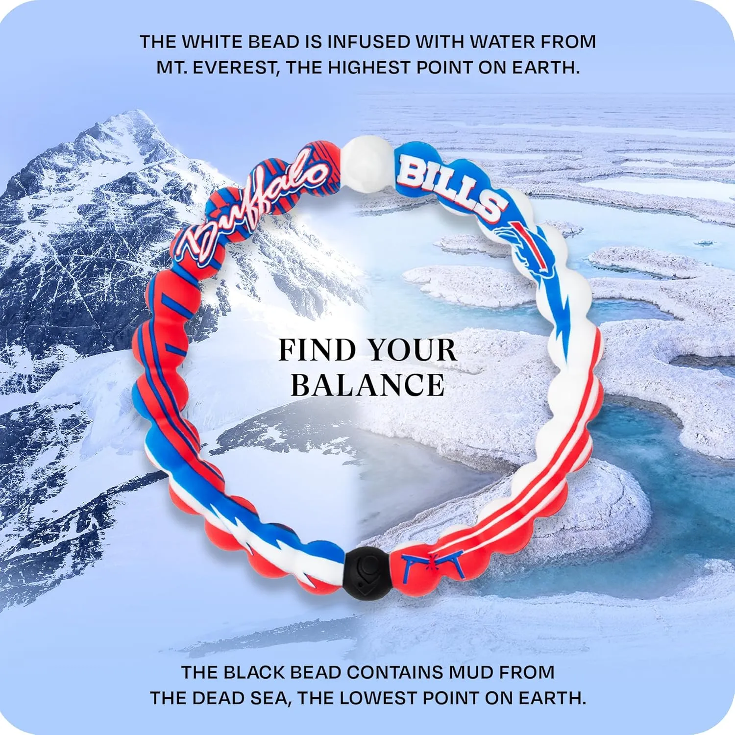 Lokai Silicone Beaded Bracelet NFL Football Home Field Collection - Beaded Bracelet for Women & Men, Silicone Jewelry Fashion Bracelet Slides-On for Comfortable Fit