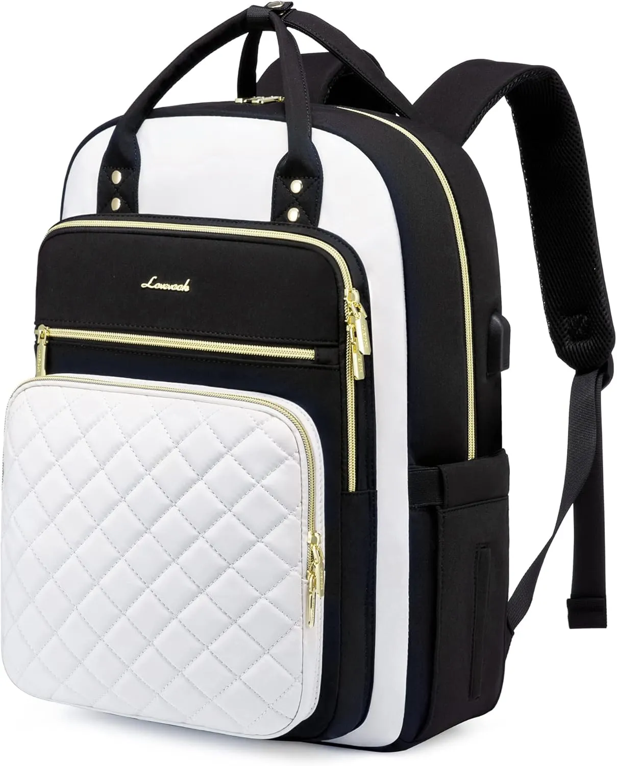 LOVEVOOK Laptop Backpack for Women, Lightweight Casual Daypacks, 15.6in Laptop, USB Port, Oxford Cloth, Ergonomic Shoulder Straps, 18 Pockets, 12-Month Free Return