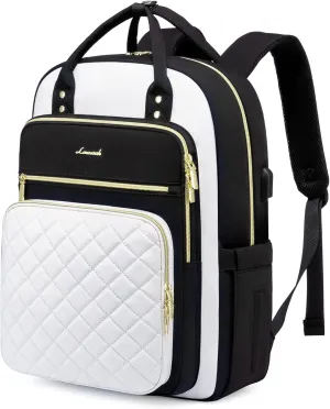 LOVEVOOK Laptop Backpack for Women, Lightweight Casual Daypacks, 15.6in Laptop, USB Port, Oxford Cloth, Ergonomic Shoulder Straps, 18 Pockets, 12-Month Free Return