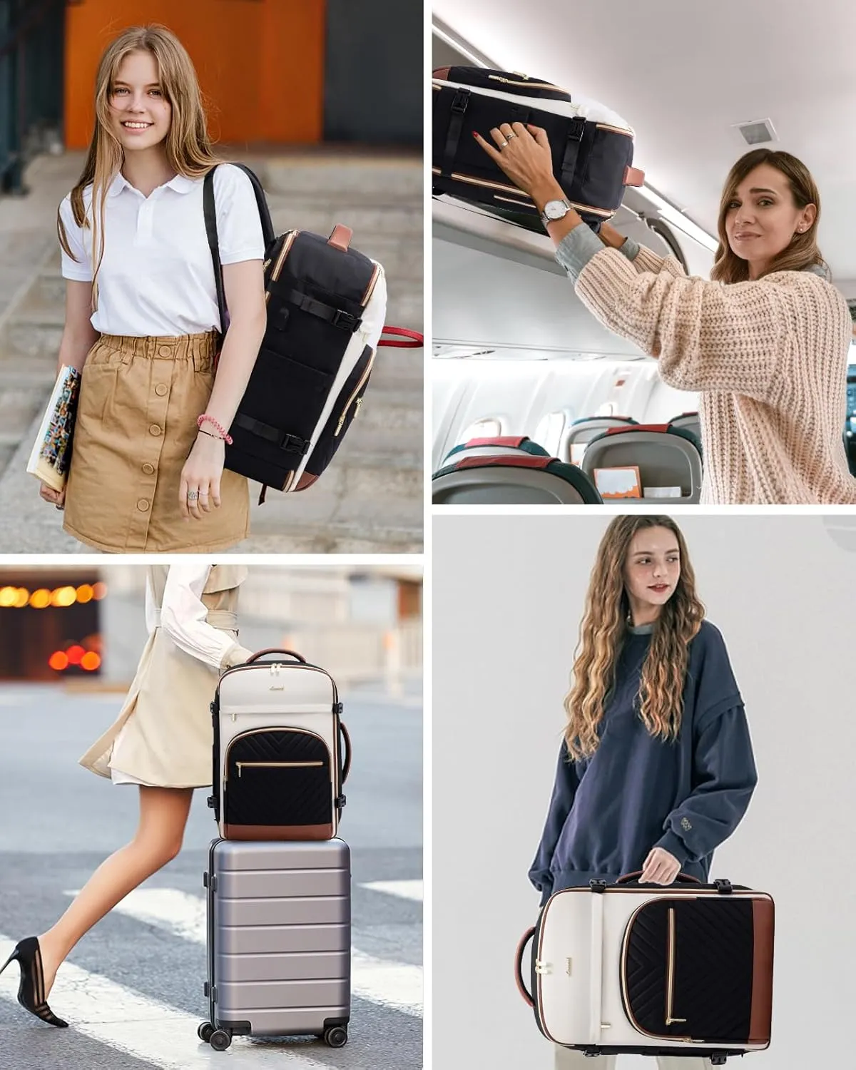 LOVEVOOK Travel Backpack for Women,35L Carry On Backpack for Airplanes,15.6 Inch Laptop Personal Item Travel Bag,TSA Approved Carry On Luggage,Waterproof Weekender Business Hiking Bag