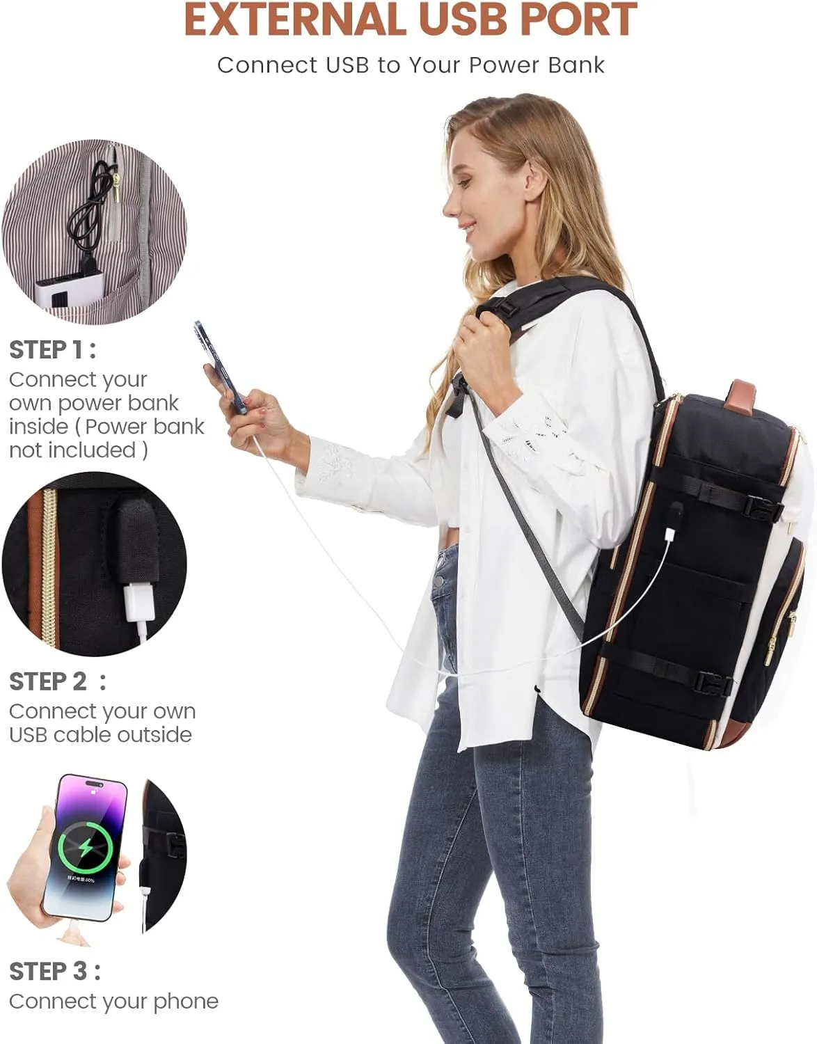 LOVEVOOK Travel Backpack for Women,35L Carry On Backpack for Airplanes,15.6 Inch Laptop Personal Item Travel Bag,TSA Approved Carry On Luggage,Waterproof Weekender Business Hiking Bag