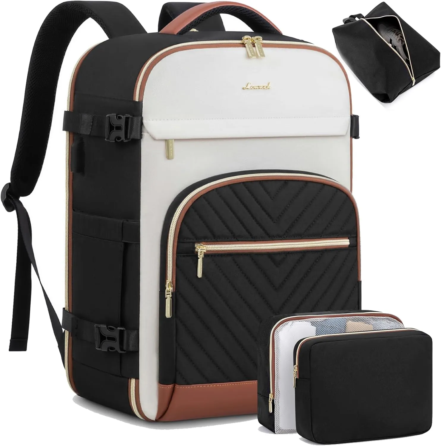LOVEVOOK Travel Backpack for Women,35L Carry On Backpack for Airplanes,15.6 Inch Laptop Personal Item Travel Bag,TSA Approved Carry On Luggage,Waterproof Weekender Business Hiking Bag