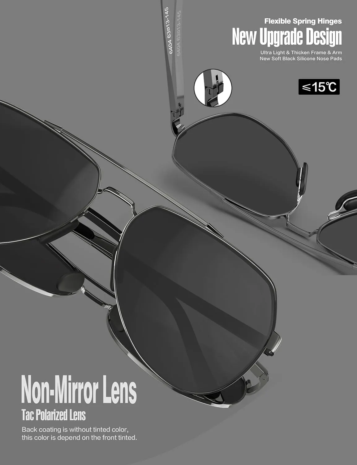 LUENX Aviator Sunglasses for Men Women Polarized New Shades Large Metal Frame - UV 400 Protection