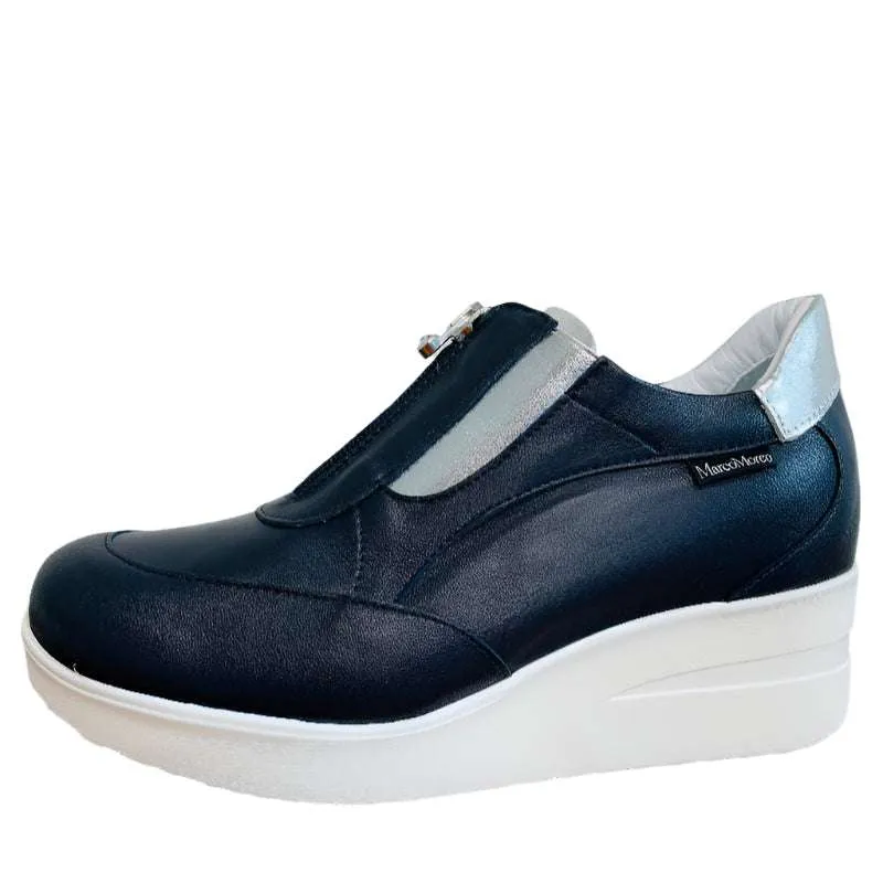 Marco Moreo Navy Wedge Slip On|MD500JNN